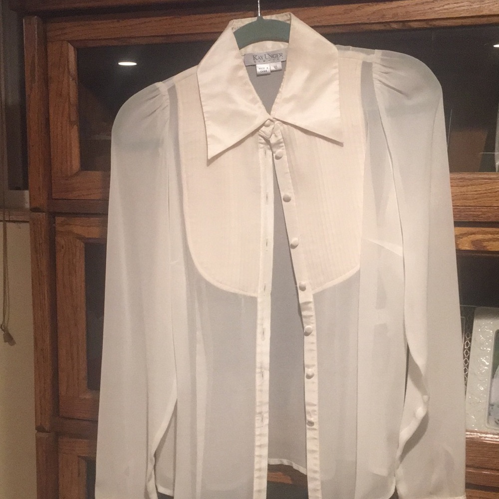 Sheer Tuxedo Blouse by Kay Unge